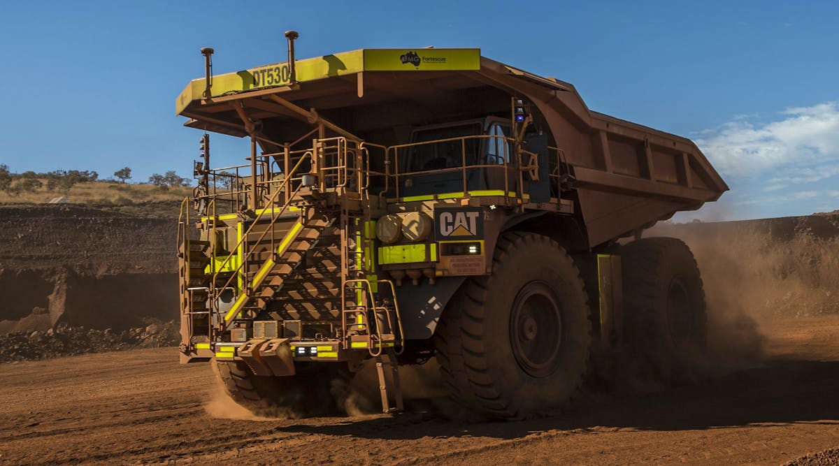 Caterpillar-mining-truck-at-an-iron-ore-pit