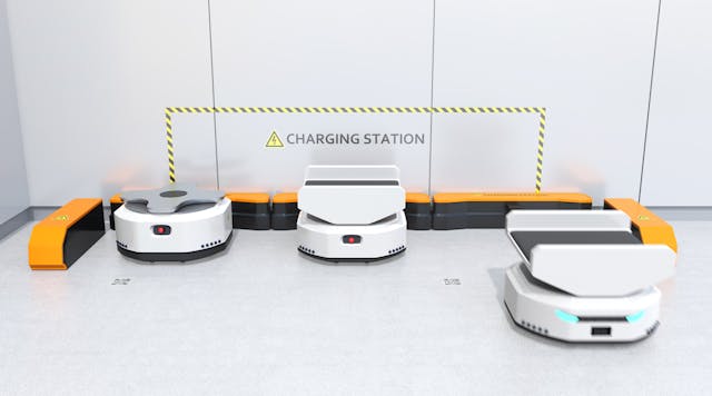 Abb Wireless Charging Warehouse Robots