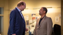 Stephan Biller (left) and Ajay Malshe serve as co-chairs of the eXcellence in Manufacturing and Operations Purdue Engineering Initiative, or Purdue&apos;s XMO PEI.