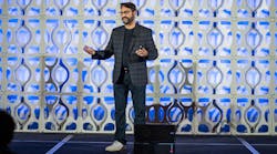 Raj Badarinath, Rootstock&rsquo;s chief marketing and product officer, speaks during Rooted-In, his company&apos;s conference March 25-27 in New Orleans.