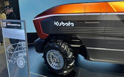A next-gen concept Kubota machine on display in January at the Consumer Electronics Show in Las Vegas. A next-gen concept Kubota machine on display in January at the Consumer Electronics Show in Las Vegas.