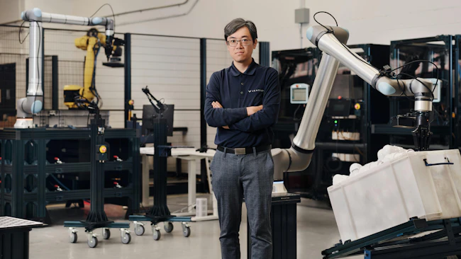 Jimmy Li, director of physical AI, at Vention's new Montreal lab.