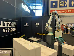 The PALTZ.GO palletizer showcased by beRobox at PACK EXPO 2026 in Chicago.