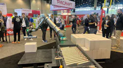 The new beRobox PALTZ.CS25 collaborative palletizer showcased at PACK EXPO International 2026 in Chicago.